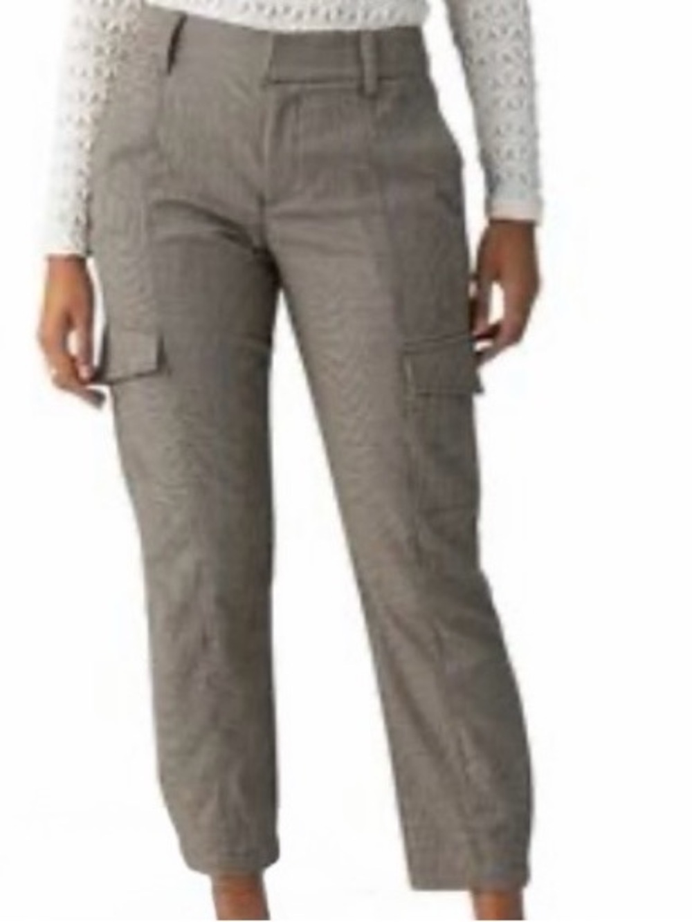 Sanctuary Cropped Cargo Pants in Taupe Plaid